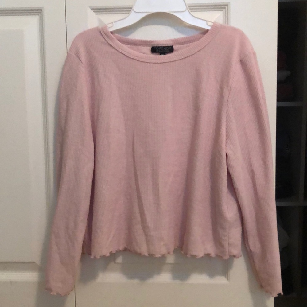 Pink topshop waffle knit sweater